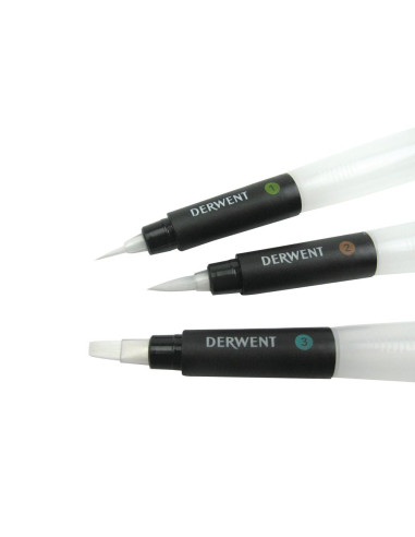 DW2301975,Set 3 bucati pensule cu rezervor (2 x varf rotund, 1 x varf tesit) professional derwent DW2301975,Set 3 bucati pensule cu rezervor (2 x varf rotund, 1 x varf tesit) professional derwent