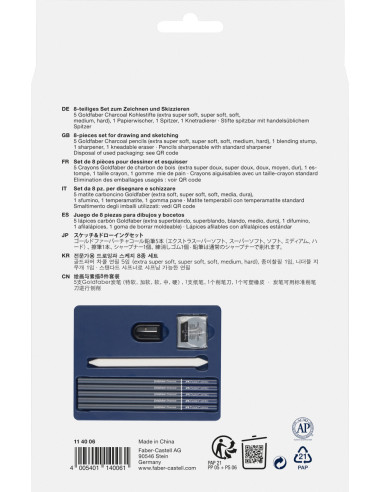 FC114006,Set desen carbune 8 buc faber-castell