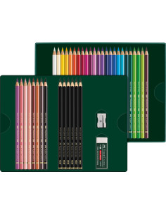 FC210053,Set cadou 32 creioane colorate polychromos + 6 creioane grafit matt + accesorii faber-castell 2