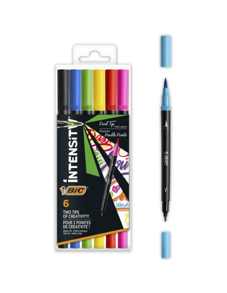 989694,Carioci cu 2 capete intensity intense BIC 989694, 6 culori