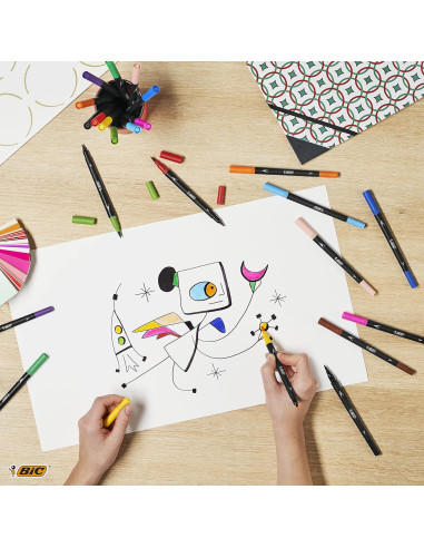 989694,Carioci cu 2 capete intensity intense BIC 989694, 6 culori