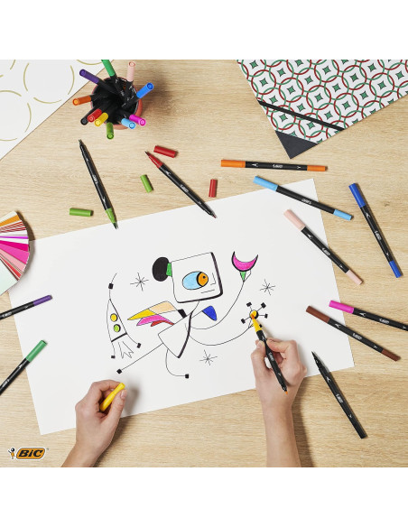 989694,Carioci cu 2 capete intensity intense BIC 989694, 6 culori