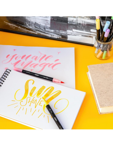 503826,Carioci cu 2 capete intensity pastel BIC 503826, 6 culori