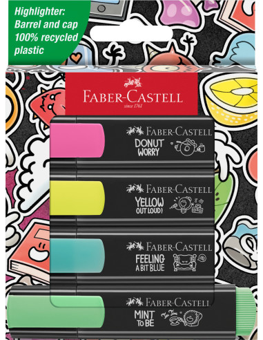 FC254690,Textmarker set 4 graffiti cutie carton faber-castell