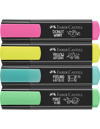 FC254690,Textmarker set 4 graffiti cutie carton faber-castell