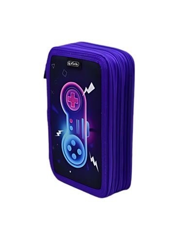 Penar neechipat cu 3 fermoare Herlitz 9494850, Motiv Game