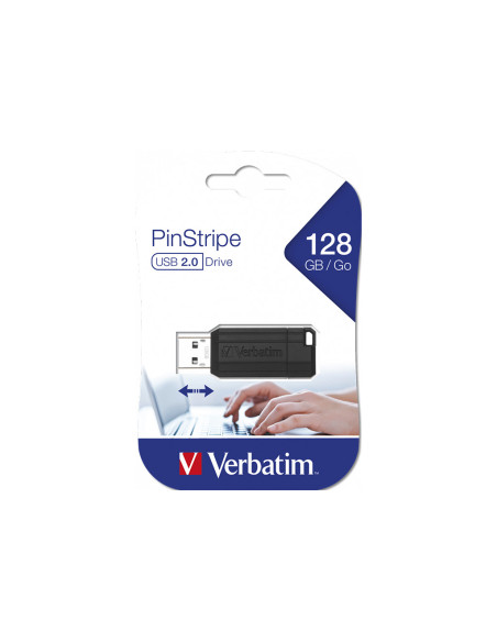 49071,MEMORII USB Verbatim 2.0 PINSTRIPE 128GB BLACK, "49071" (include TV 0.03 lei)