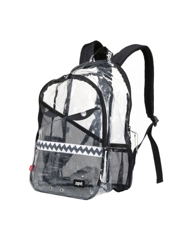 ZP-376936,Rucsac ZIPIT Razor cu 2 compartimente + 1 compartiment cu incuietoare - Transparent