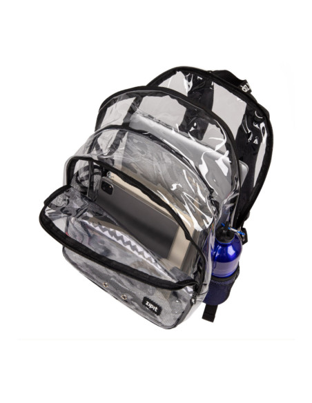 ZP-376936,Rucsac ZIPIT Razor cu 2 compartimente + 1 compartiment cu incuietoare - Transparent