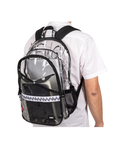 ZP-376936,Rucsac ZIPIT Razor cu 2 compartimente + 1 compartiment cu incuietoare - Transparent