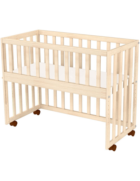 PCSHENA,Patut copii din lemn co-sleeper Hubners Eva 94x46 cm natur