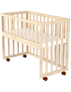 PCSHENA,Patut copii din lemn co-sleeper Hubners Eva 94x46 cm natur 2