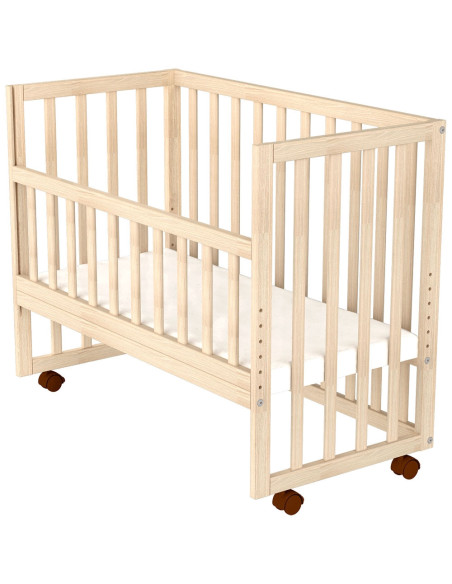 PCSHENA,Patut copii din lemn co-sleeper Hubners Eva 94x46 cm natur