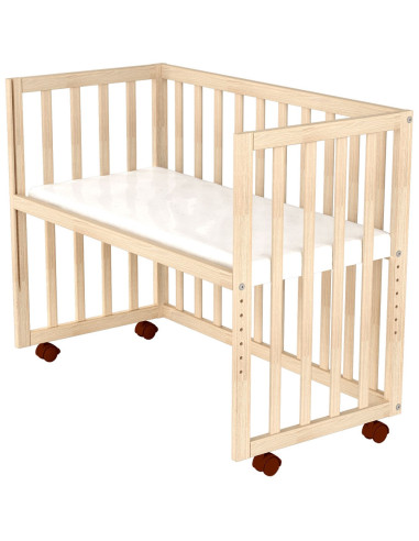 PCSHENA,Patut copii din lemn co-sleeper Hubners Eva 94x46 cm natur