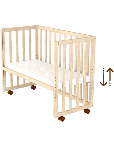 PCSHENA,Patut copii din lemn co-sleeper Hubners Eva 94x46 cm natur