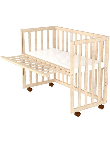 PCSHENA,Patut copii din lemn co-sleeper Hubners Eva 94x46 cm natur