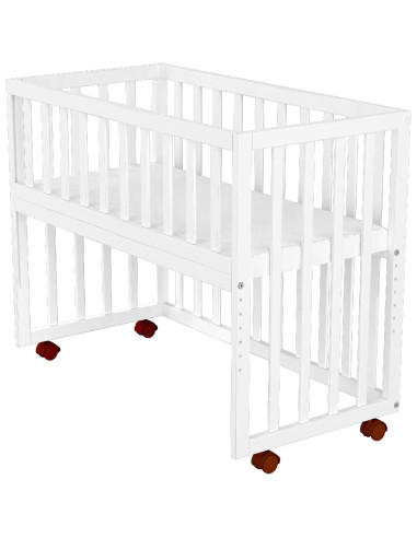 PCSHMAL,Patut copii din lemn co-sleeper Hubners Matei 94x46 cm alb