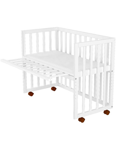PCSHMAL,Patut copii din lemn co-sleeper Hubners Matei 94x46 cm alb