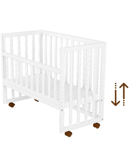 PCSHMAL,Patut copii din lemn co-sleeper Hubners Matei 94x46 cm alb