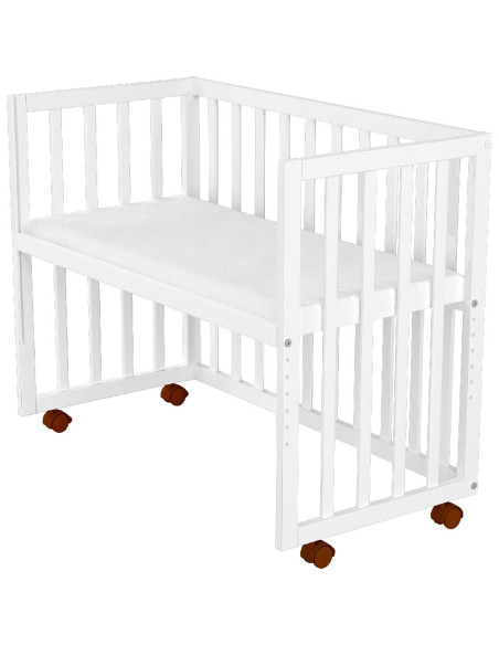 PCSHMAL,Patut copii din lemn co-sleeper Hubners Matei 94x46 cm alb