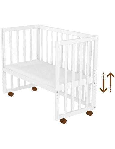 PCSHMAL,Patut copii din lemn co-sleeper Hubners Matei 94x46 cm alb