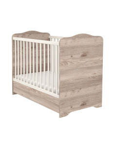 PHSSCN,Patut copii din lemn cu sertar Hubners Sofia 120x60 cm crem nisip 2