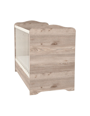 PHSSCN,Patut copii din lemn cu sertar Hubners Sofia 120x60 cm crem nisip