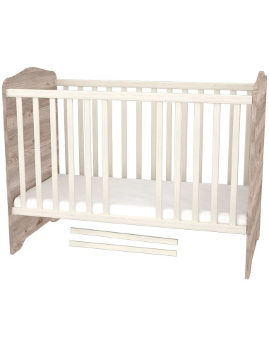 PHSSCN,Patut copii din lemn cu sertar Hubners Sofia 120x60 cm crem nisip