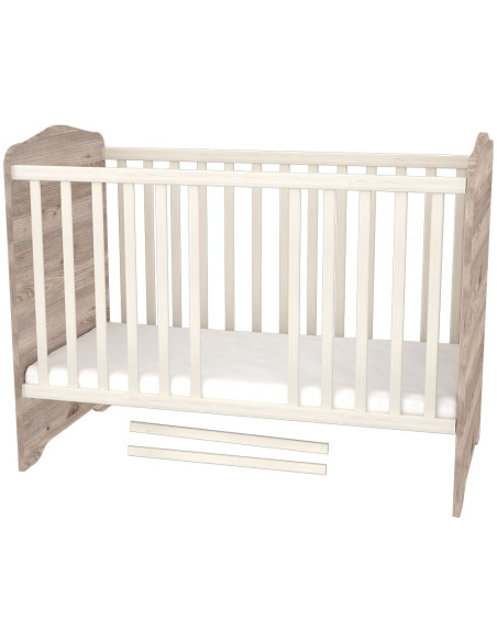 PHSSCN,Patut copii din lemn cu sertar Hubners Sofia 120x60 cm crem nisip