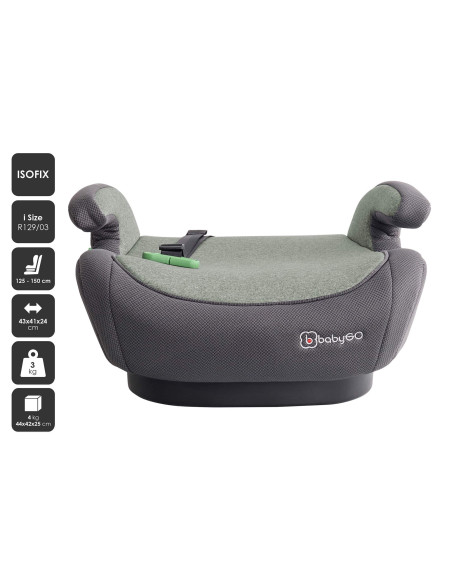BB-BGO-3584,BabyGo - Scaun auto booster Bursa IV Green, 125-150 cm, certificat R129 BB-BGO-3584,BabyGo - Scaun auto booster Bursa IV Green, 125-150 cm, certificat R129