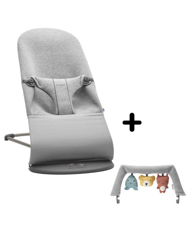 BS-606072A,BabyBjorn - Balansoar Bliss Light Grey, 3D Jersey, cu bara de jucarii