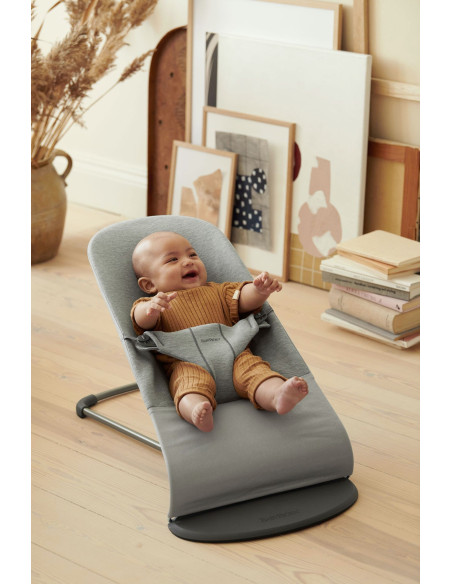 BS-606072A,BabyBjorn - Balansoar Bliss Light Grey, 3D Jersey, cu bara de jucarii