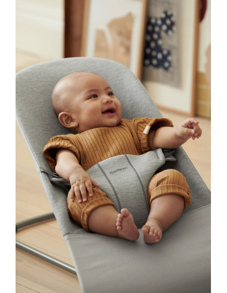 BS-606072A,BabyBjorn - Balansoar Bliss Light Grey, 3D Jersey, cu bara de jucarii