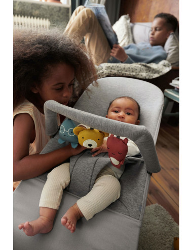 BS-606072A,BabyBjorn - Balansoar Bliss Light Grey, 3D Jersey, cu bara de jucarii
