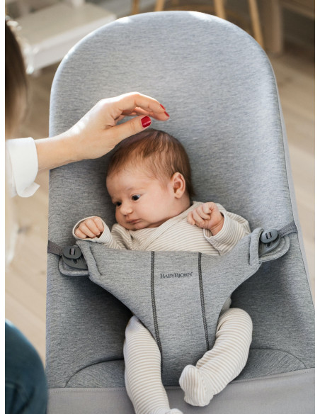 BS-606072A,BabyBjorn - Balansoar Bliss Light Grey, 3D Jersey, cu bara de jucarii