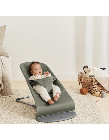 BS-006140A,BabyBjorn - Balansoar Bliss Dark Green cu aspect delicat de petala, tesatura matlasata