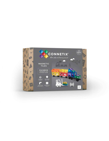 CONX50,Magnetic Tiles Set constructie magnetic, 50 piese masinute