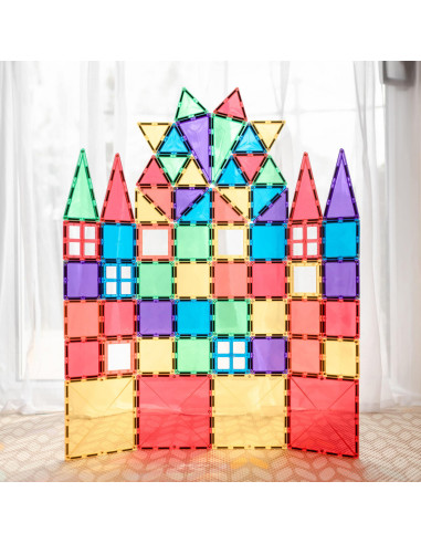 CONX62,Magnetic Tiles Set constructie magnetic, 60 piese, set de baza