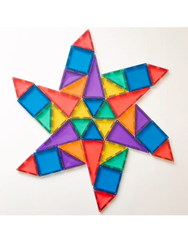 CONX62,Magnetic Tiles Set constructie magnetic, 60 piese, set de baza