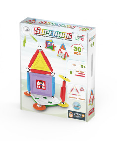 SPM0662,Set de constructie magnetic Supermag Projects House, 30 piese