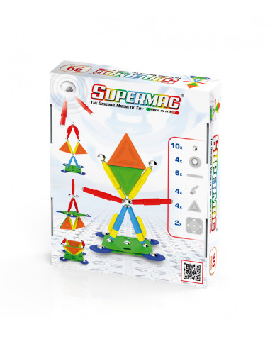 SPM0650,Set de constructie magnetic Supermag Projects Multicolor, 30 piese