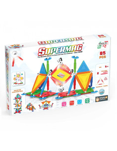 SPM0658,Set de constructie magnetic Supermag Projects Multicolor, 85 piese