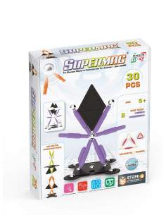 SPM0665,Set de constructie magnetic Supermag Projects Technicolor, 30 piese