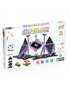 SPM0659,Set de constructie magnetic Supermag Projects Tehnicolor, 85 piese