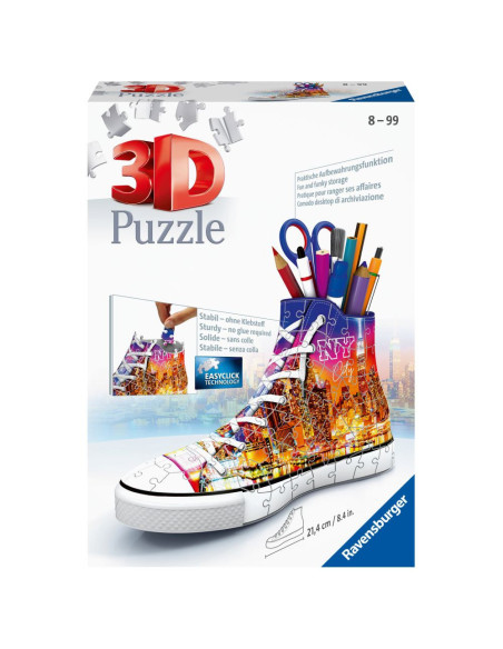 RVS3D11152,Ravensburger - Puzzle 3D suport pixuri sneaker New York 108 piese