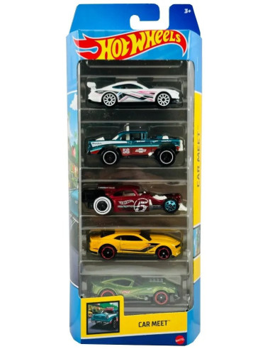 MT1806_HLY78,Set 5 Masini Hot Wheels Car Meet