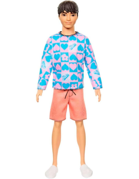 MTDWK44_HRH24,Barbie Papusa Baiat Fashionistas Cu Bluza Cu Inimioare