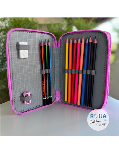 Penar echipat S-COOL SC2178, 2 fermoare, 29 piese, Motiv happiness