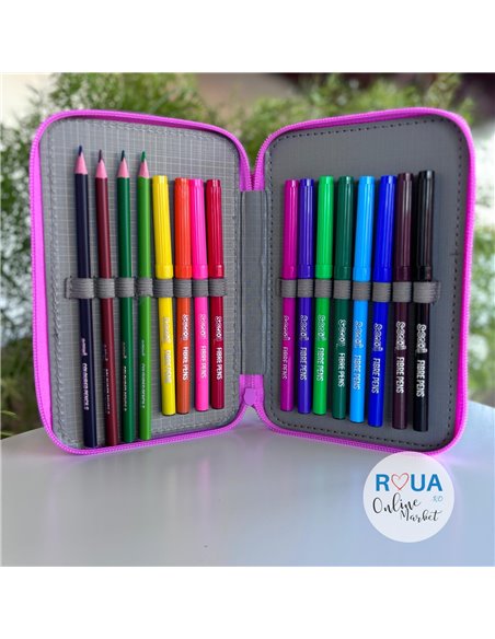 Penar echipat S-COOL SC2178, 2 fermoare, 29 piese, Motiv happiness