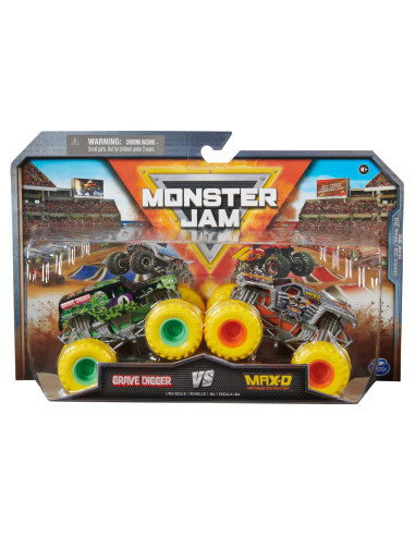 VV-6064128_20144317,Monster Jam Set 2 Masinute Metalice Grave Digger Si Max-d Scara 1:64